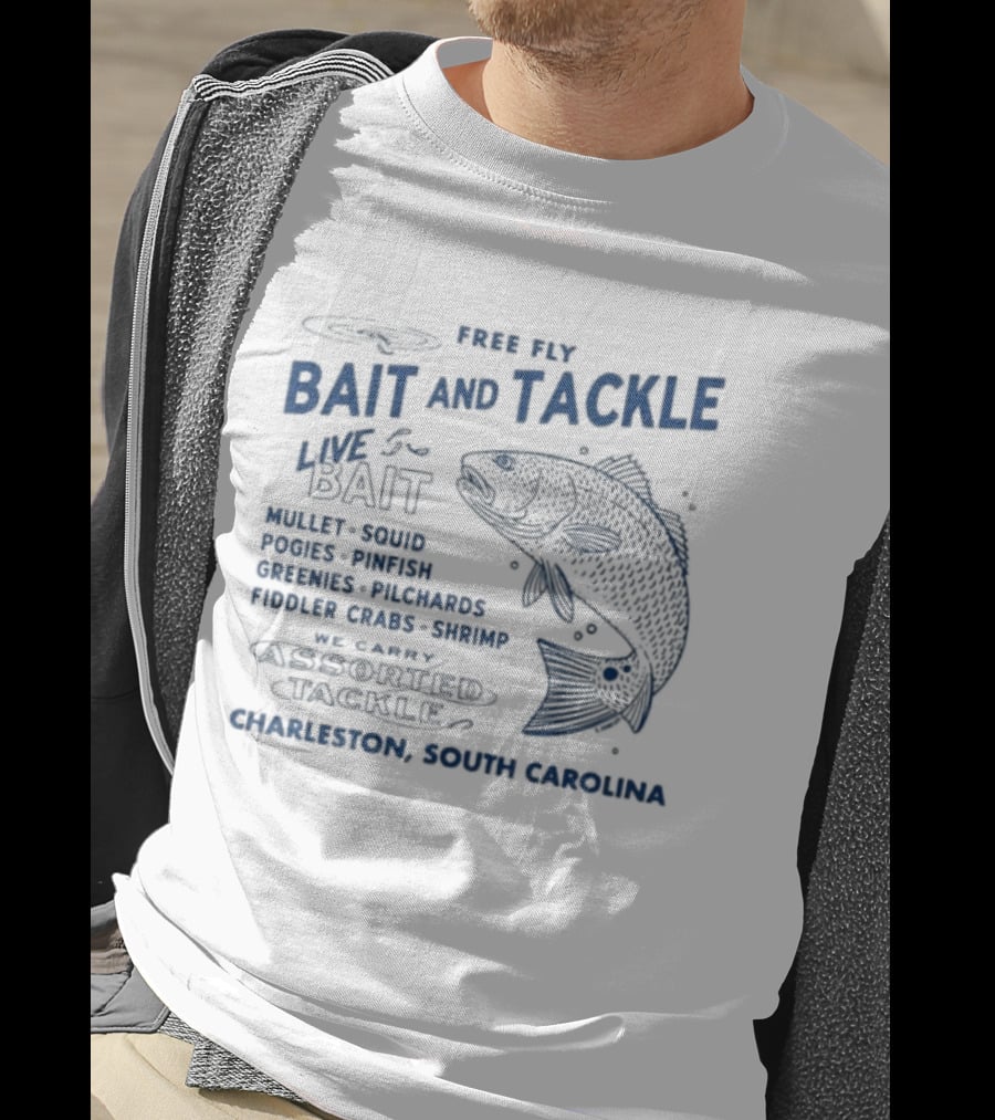 Free Fly Bait And Tackle Live Bait Fresh Shrimp Charleston South Carolina T-Shirt
