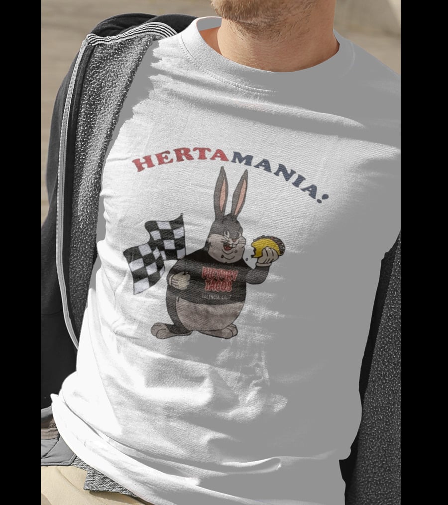 Hertamania Victory Tacos Valencia Calif Big Chungus Checkered Flag T-Shirt