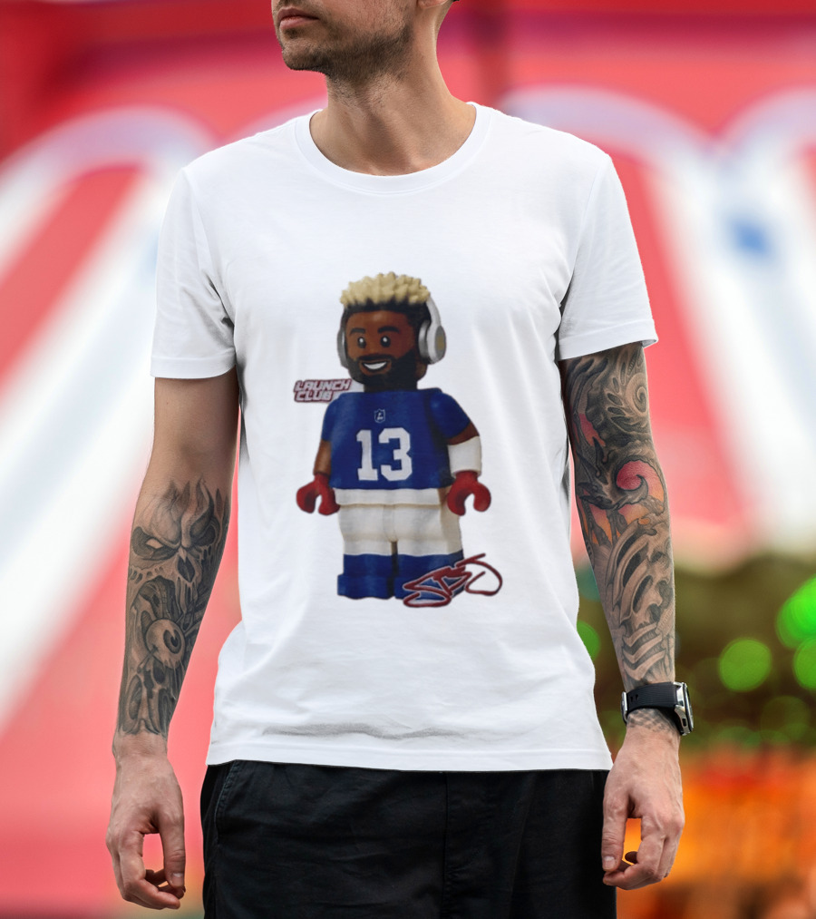 New York Giants Odell Beckham Jr. 13 Lego Figure Launch Club T-Shirt