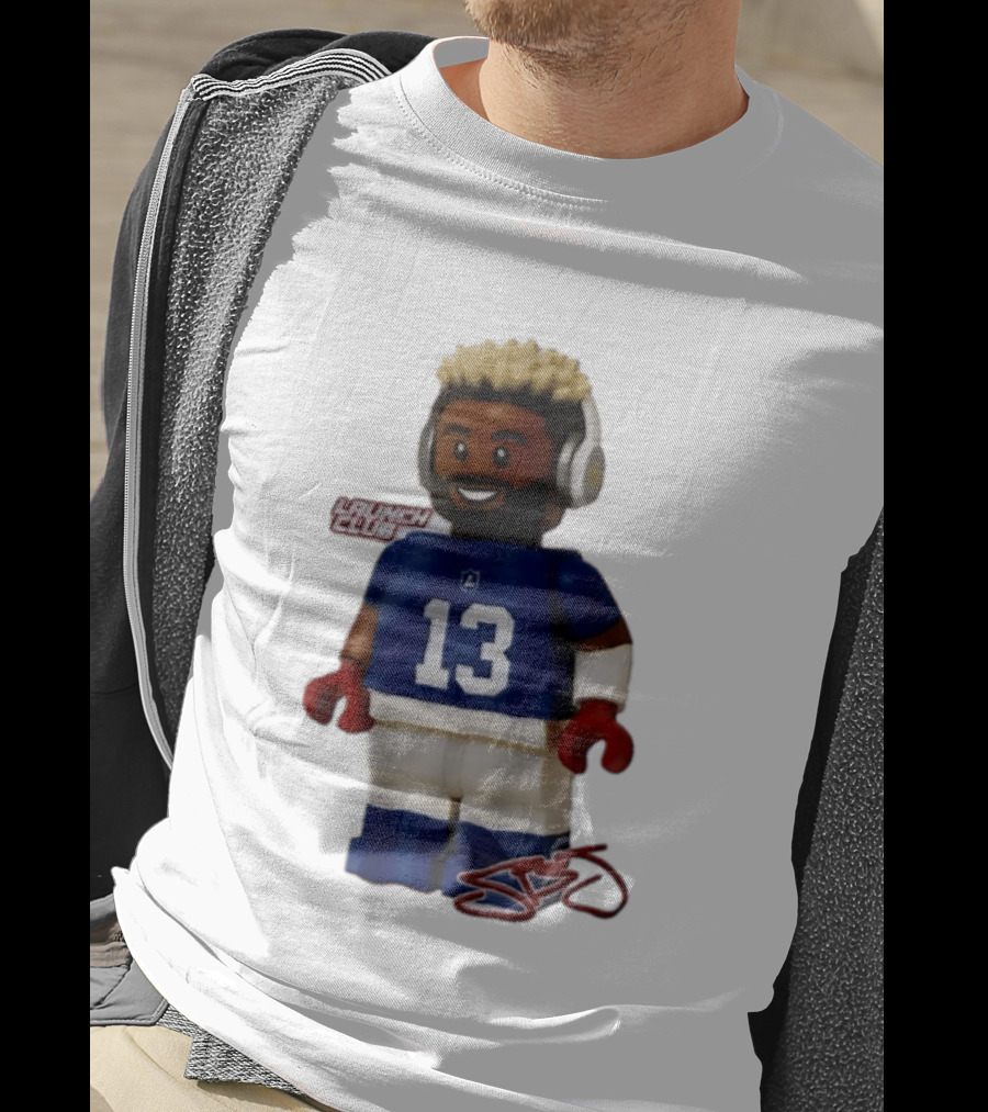 New York Giants Odell Beckham Jr. 13 Lego Figure Launch Club T-Shirt