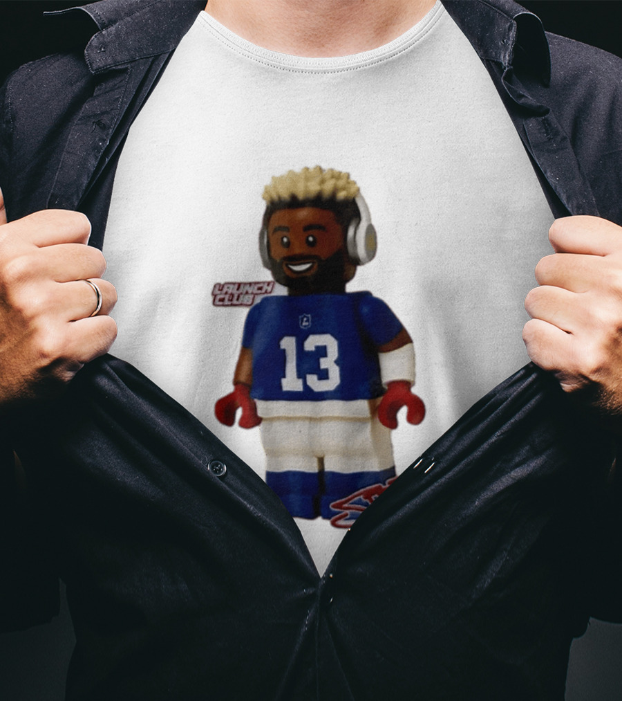 New York Giants Odell Beckham Jr. 13 Lego Figure Launch Club T-Shirt