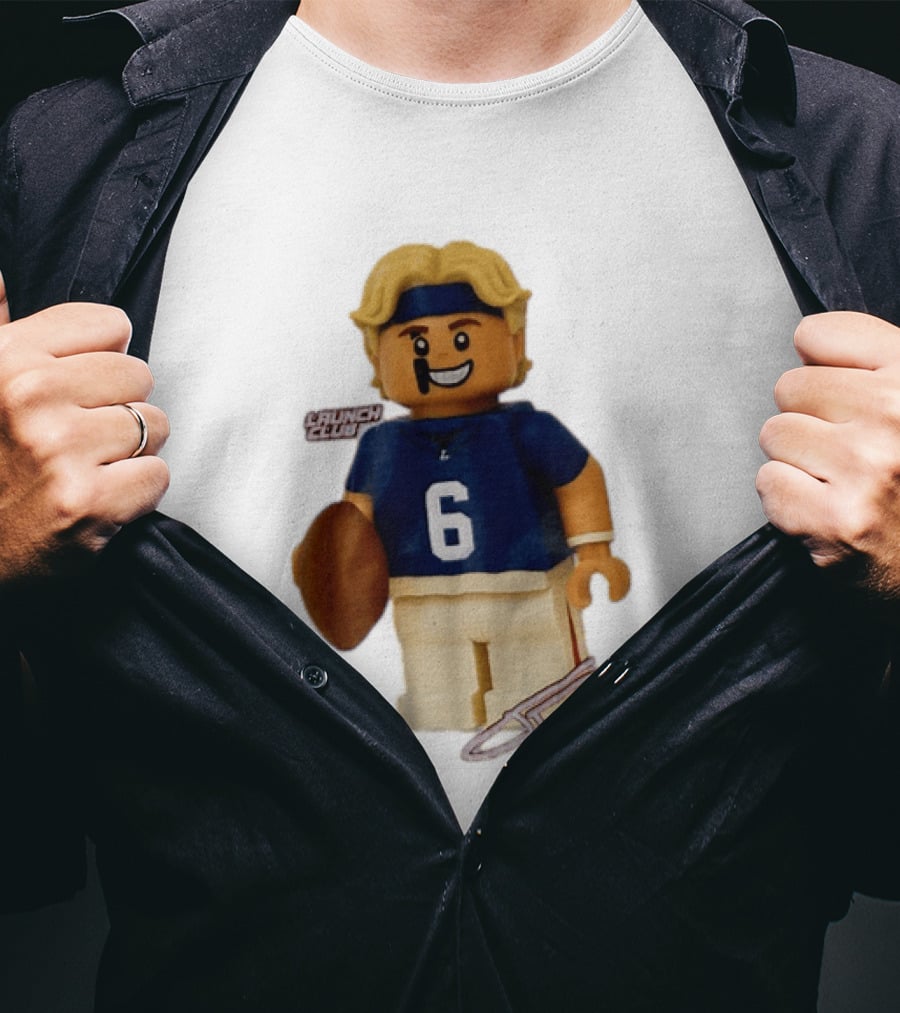 New York Giants Quarterback Jaxson Dart Lego Launch Club 6 Football Cartoon T-Shirt