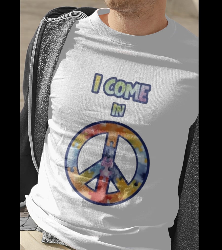 I Come In Peace Puzzle Piece Autism Awareness T-Shirt