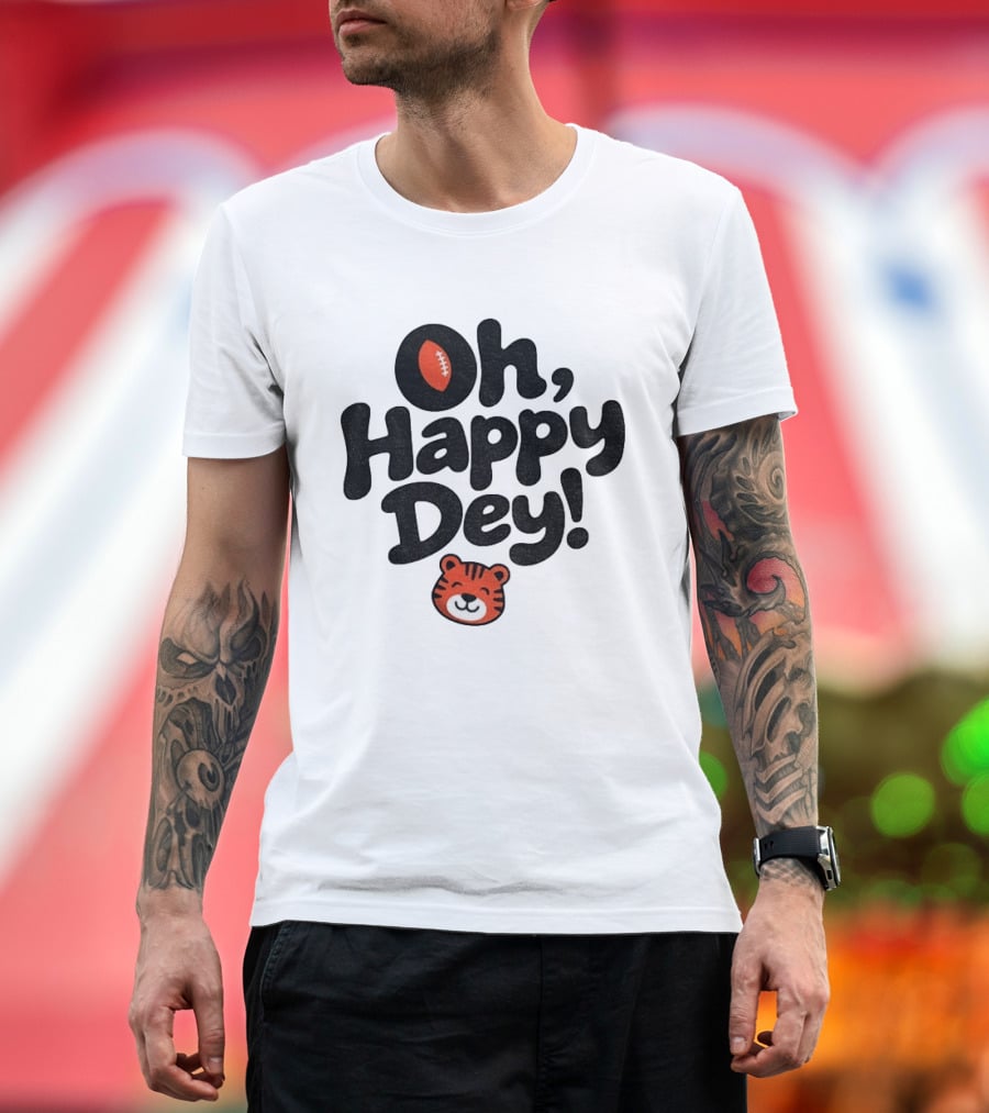Oh Happy Dey Cincinnati Bengals Football Tiger T-Shirt