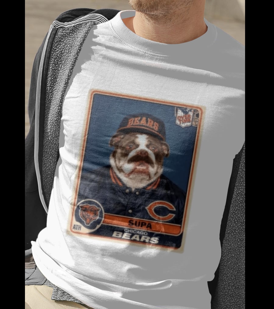 Supa Chicago Bears Football Trading Card Bulldog ATH T-Shirt