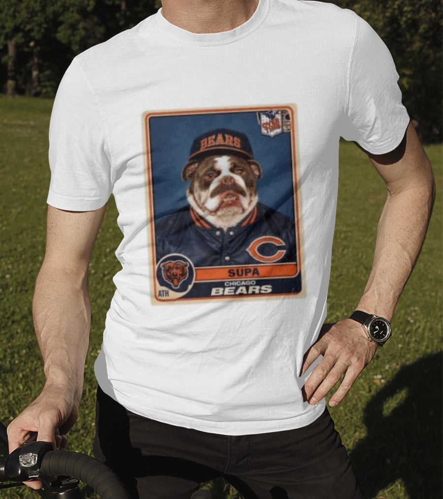 Supa Chicago Bears Football Trading Card Bulldog ATH T-Shirt