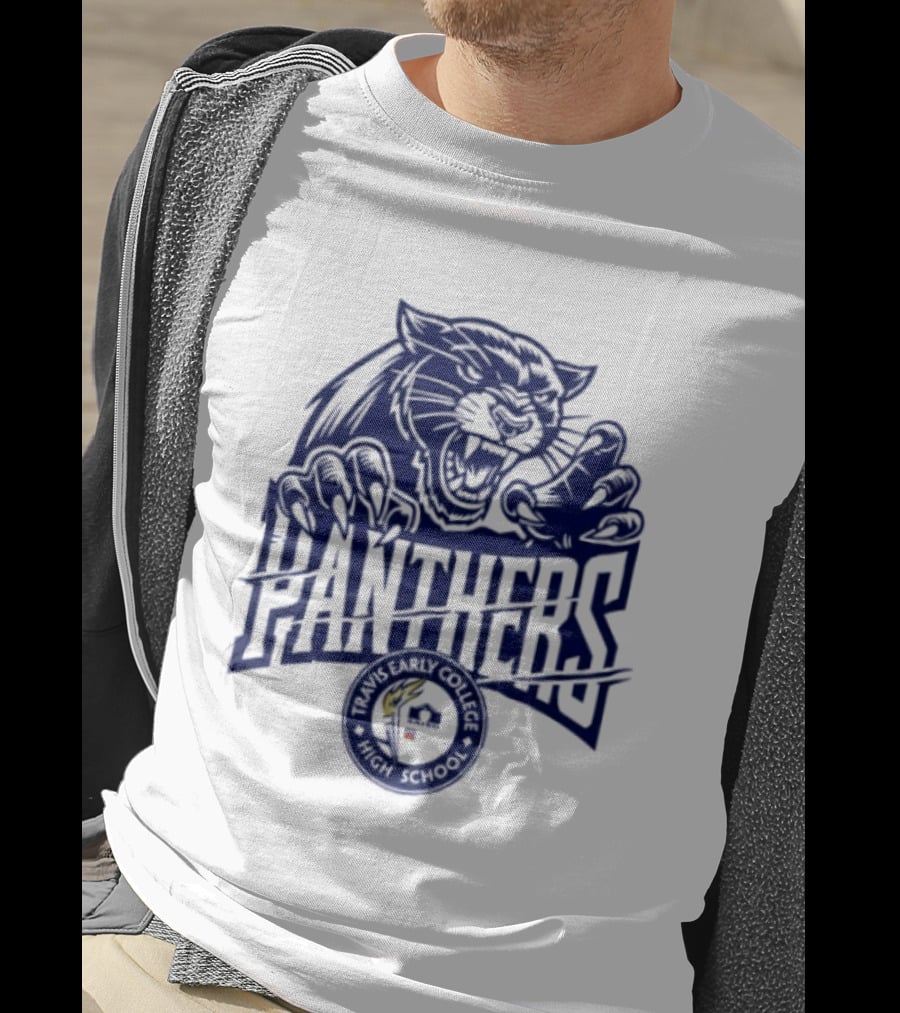 Travis Early College High School Panthers Roaring Panther Paw Claw T-Shirt