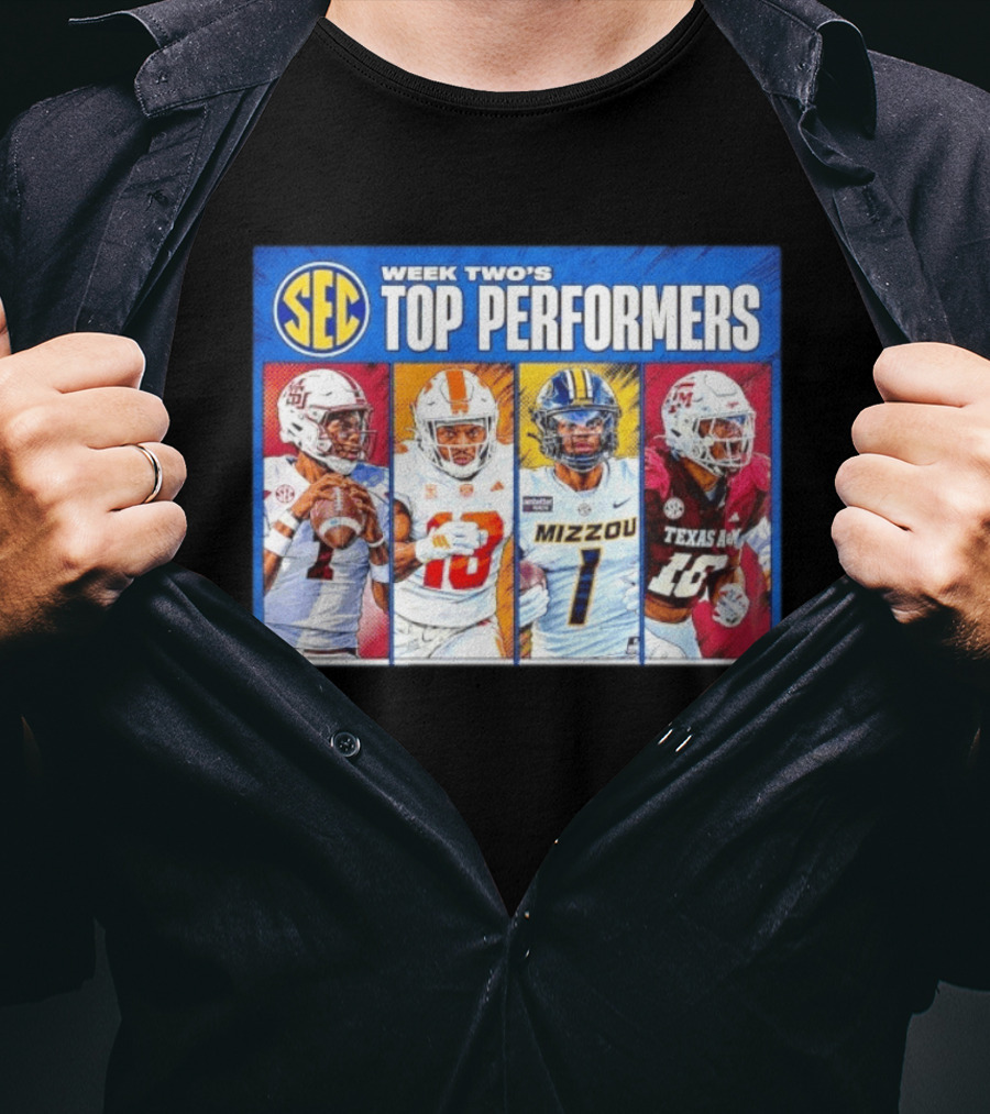2026 SEC Week 2 Top Passing Performers Oklahoma Tennessee Mizzou Texas A&M T-Shirt