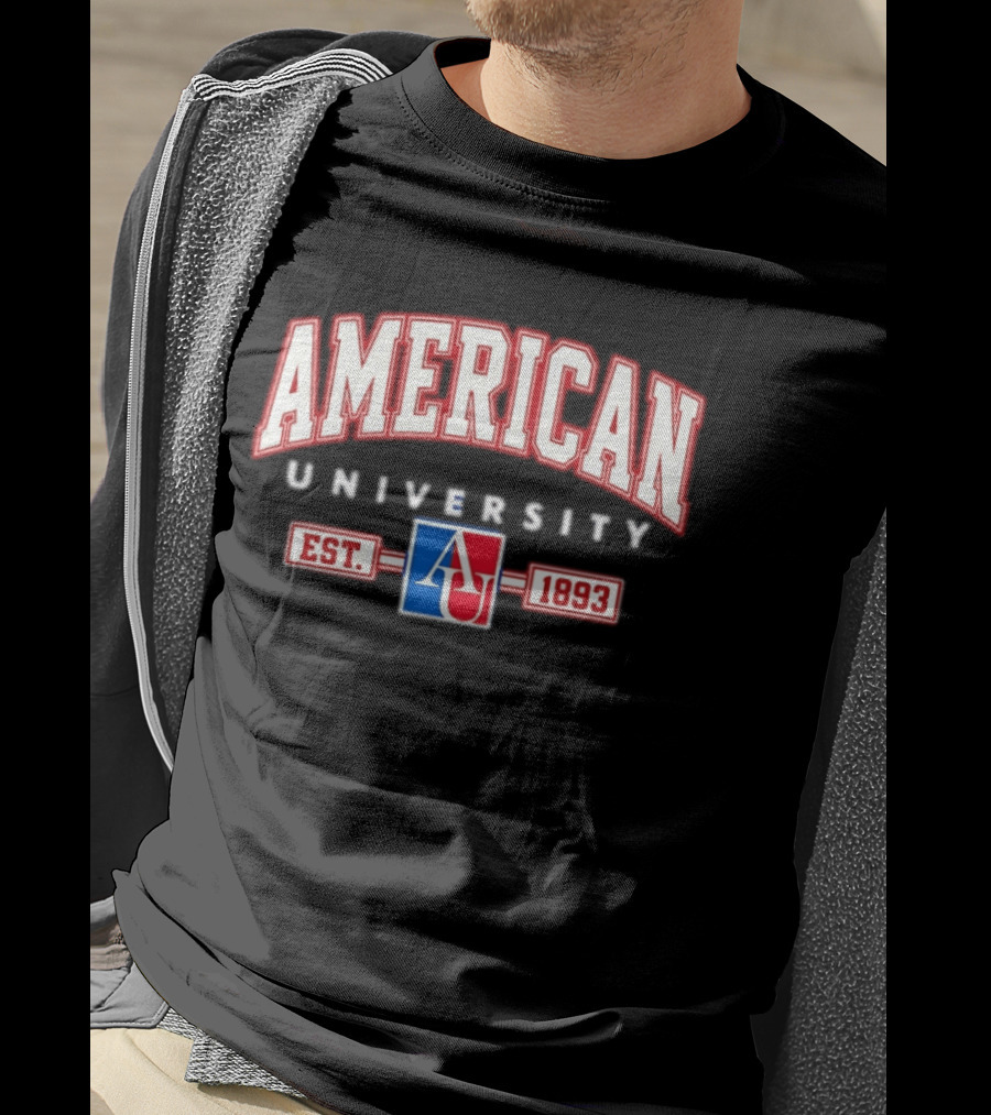 American University AU Est 1893 Logo Red White T-Shirt