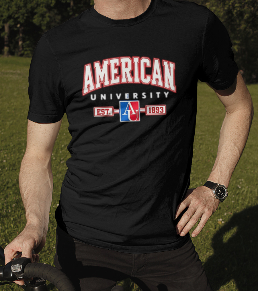 American University AU Est 1893 Logo Red White T-Shirt