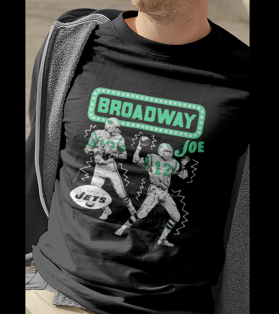 Broadway Joe Namath Jets 12 Legend Retro Football T-Shirt