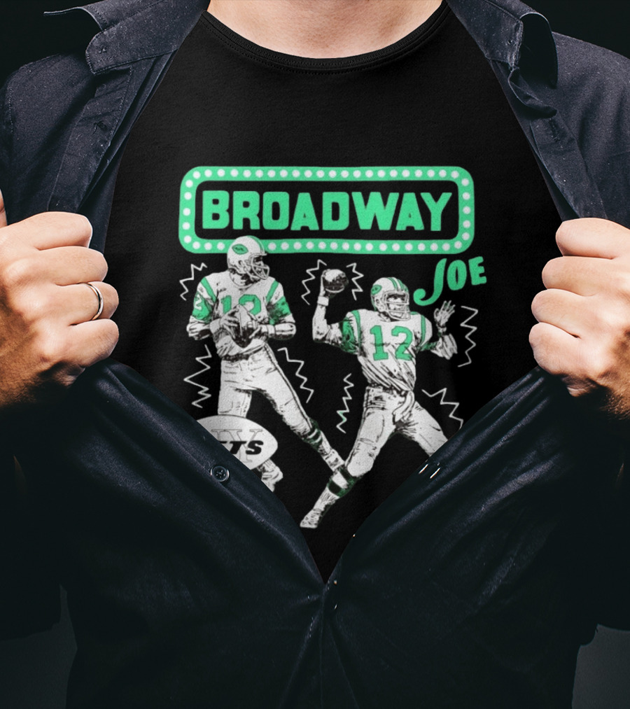 Broadway Joe Namath Jets 12 Legend Retro Football T-Shirt