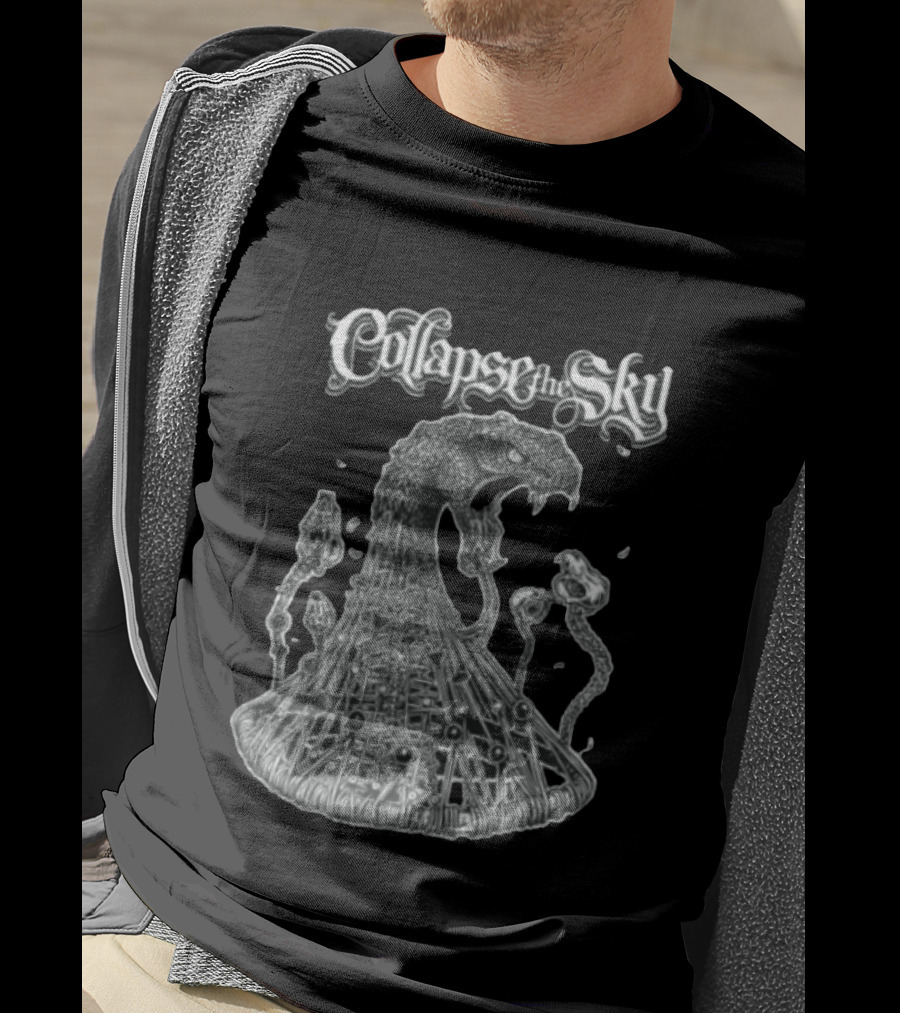 Collapse The Sky Monstrous Serpent Cage Skulls Line T-Shirt
