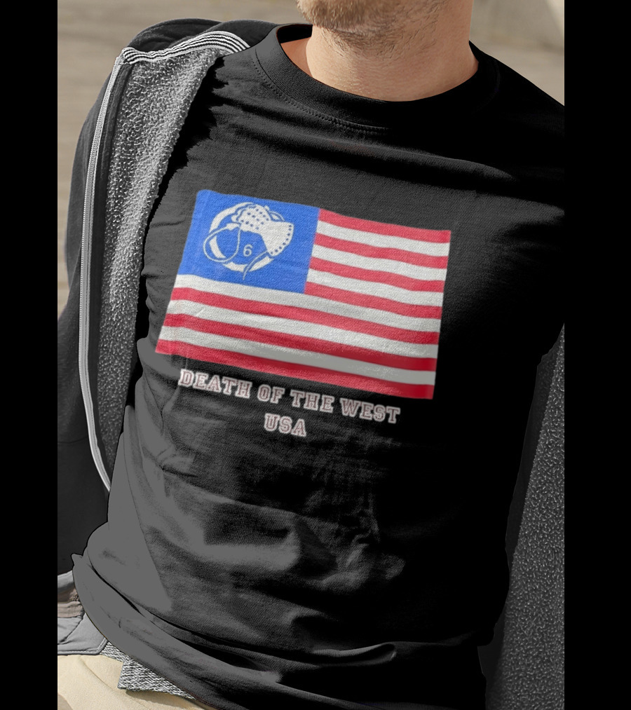Death Of The West USA Flag Hockey Mask And Crossbones 6 T-Shirt