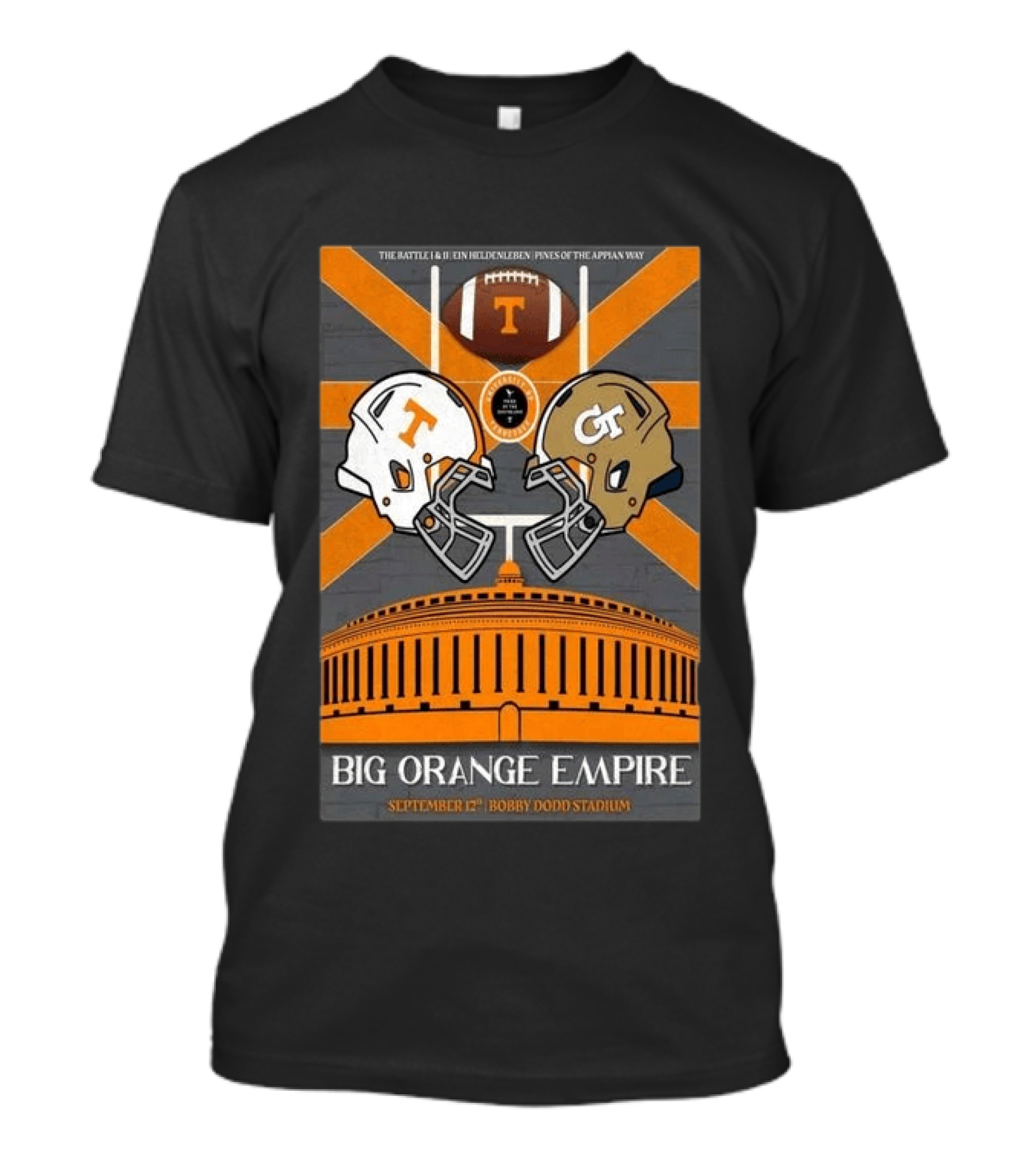 Tennessee Vs Georgia Tech Big Orange Empire September 12 2026 Bobby Dodd Stadium Football Duel T-Shirt