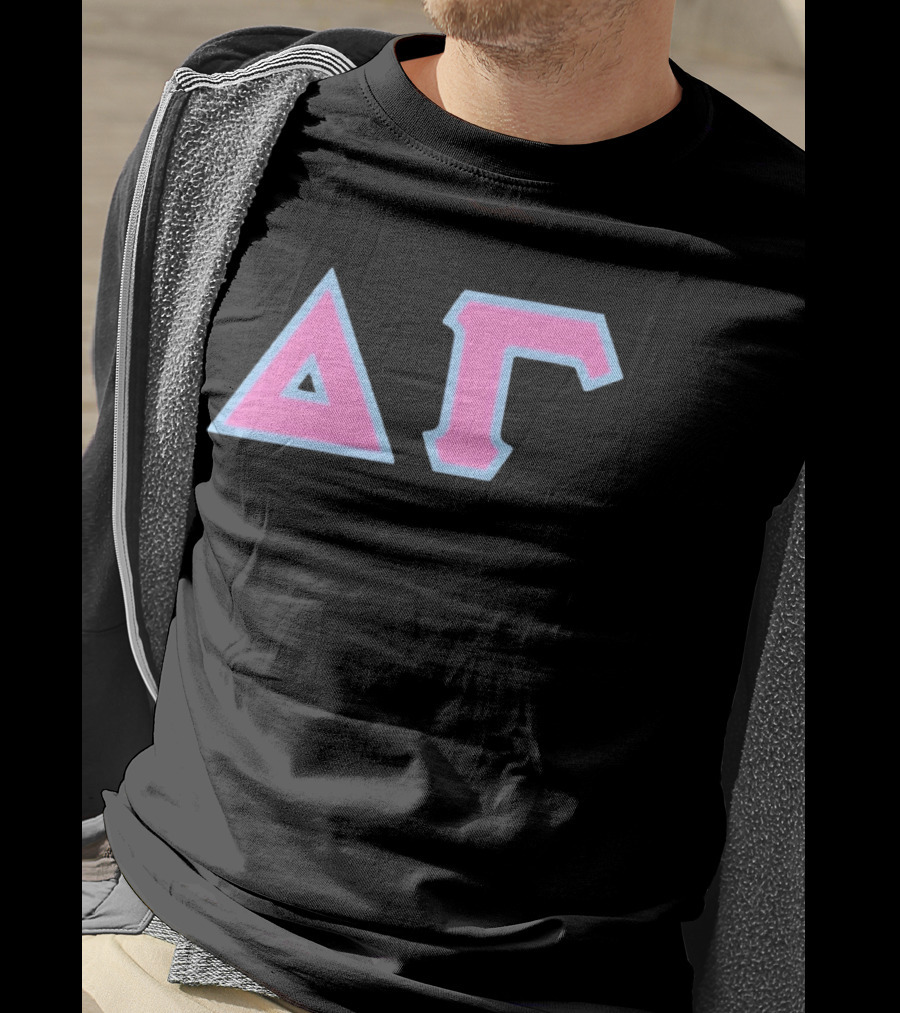Delta Gamma Sorority Greek Letters Pink And Blue T-Shirt