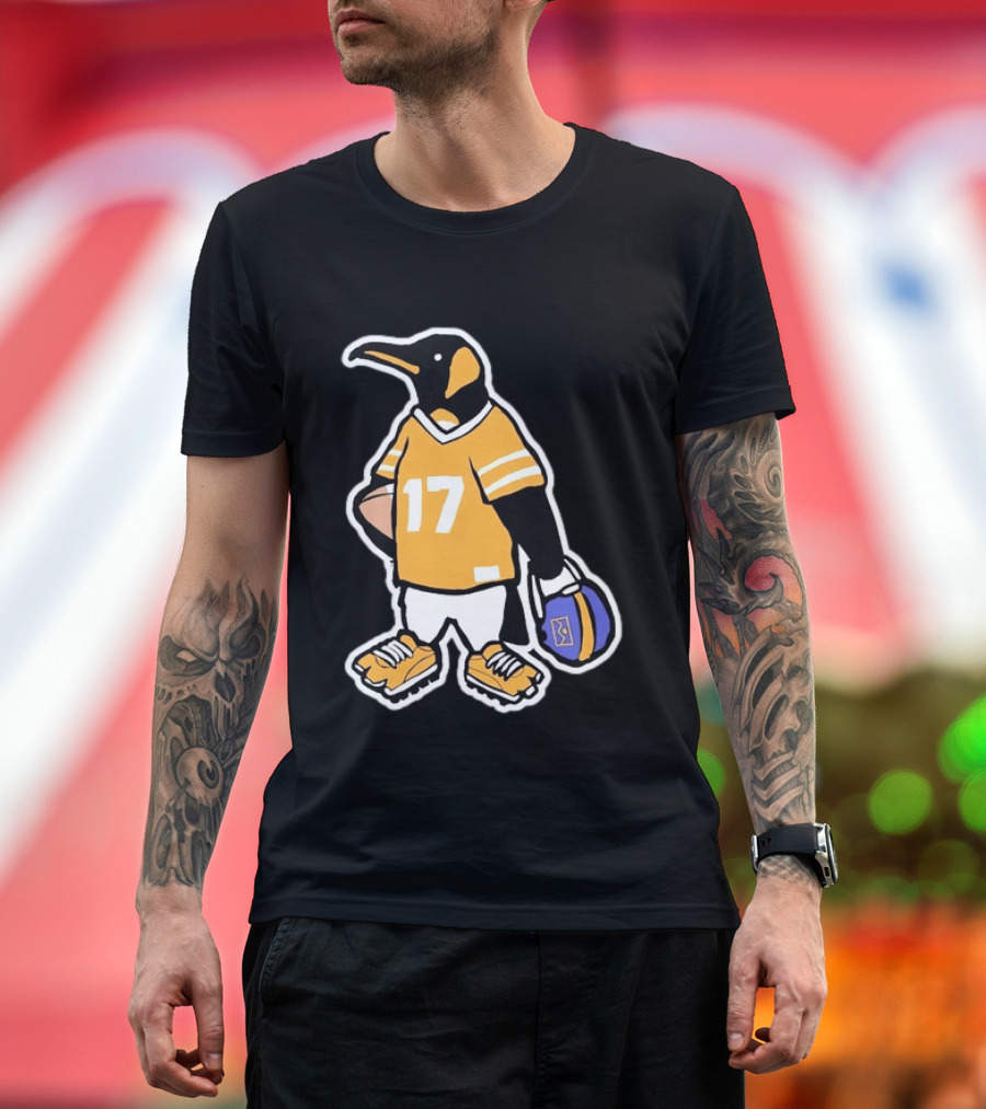DNVR Number 17 Penguin In Denver Football Gear T-Shirt