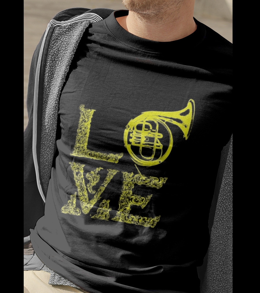 Love French Horn Music Orchestra Musician T-Shirt