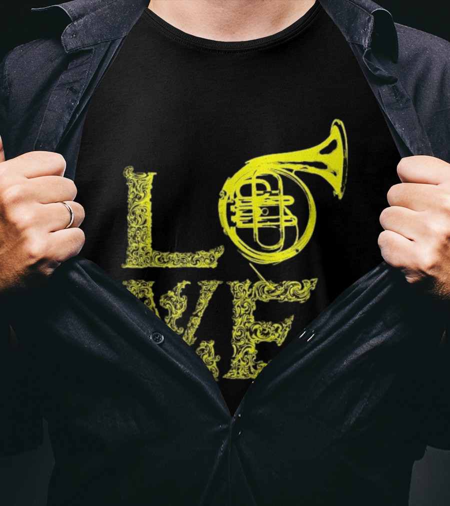 Love French Horn Music Orchestra Musician T-Shirt