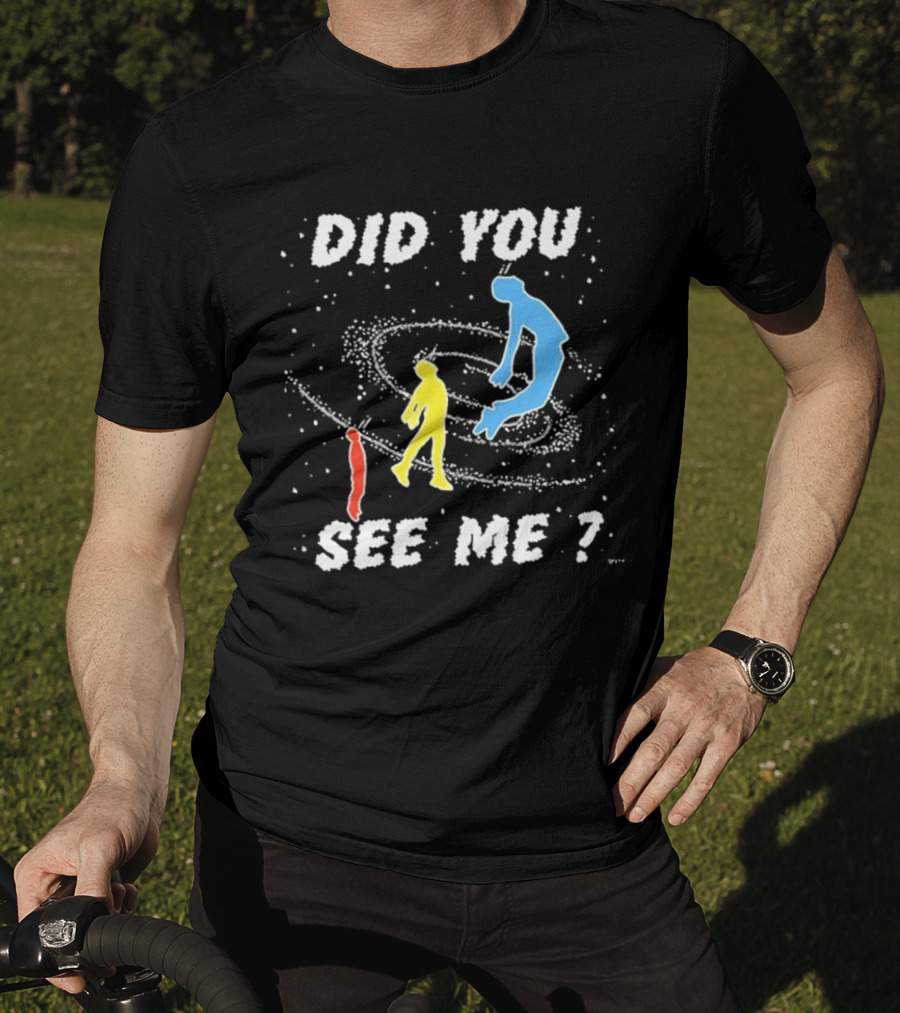 Did You See Me Space Galaxy Silhouette Figures T-Shirt