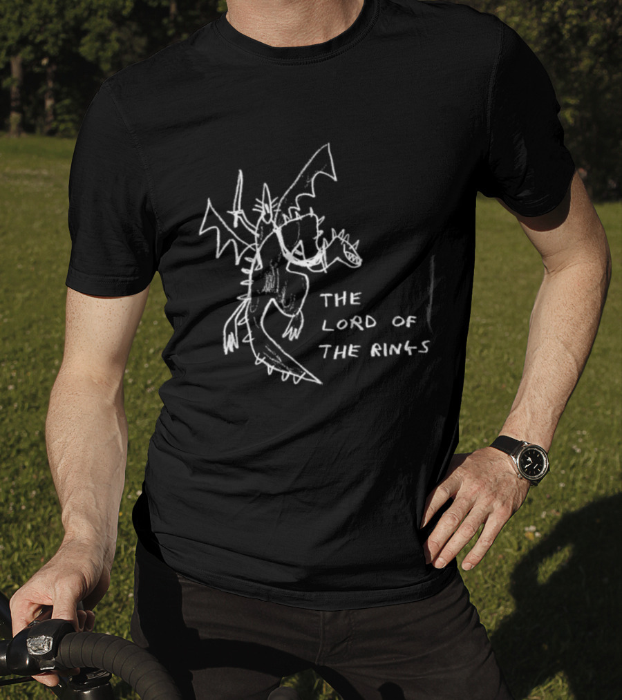The Lord Of The Rings Dragon Fantasy Tolkien Drawing T-Shirt