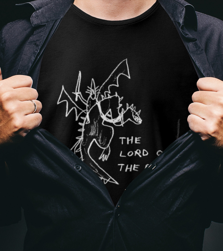 The Lord Of The Rings Dragon Fantasy Tolkien Drawing T-Shirt