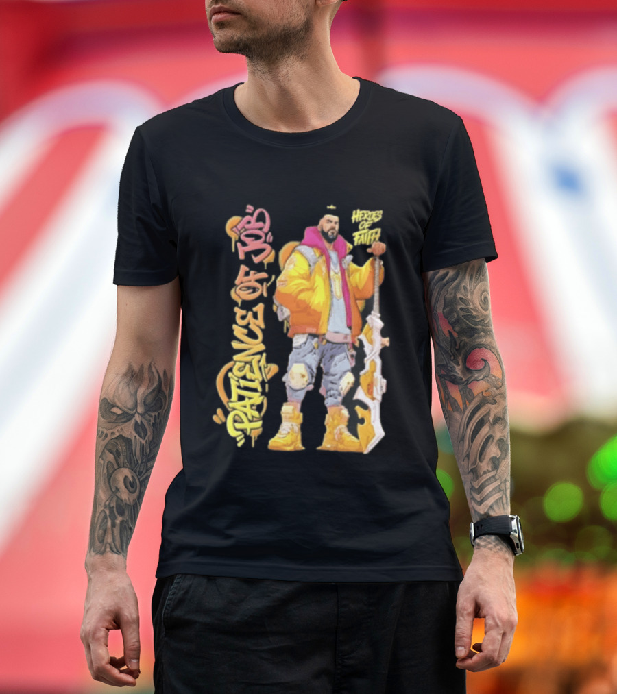 Patience Of Job Heroes Of Faith Bearded Man Sword Cartoon T-Shirt