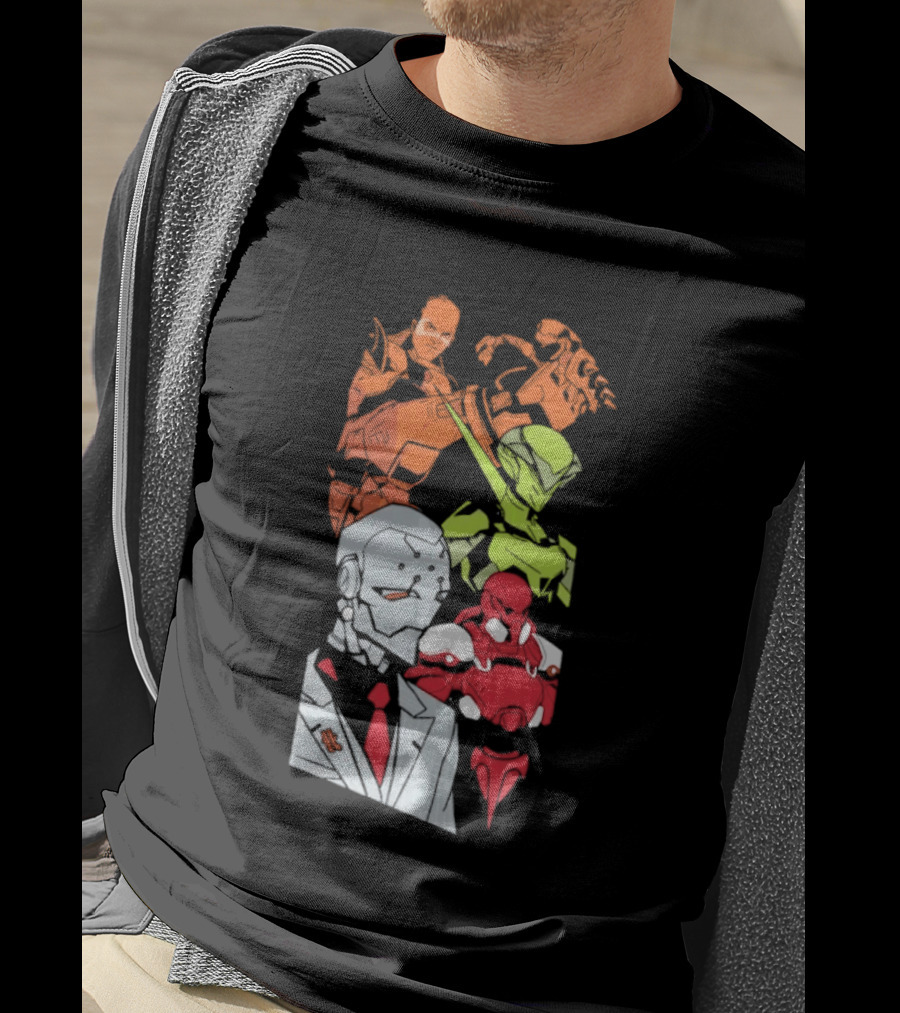 Over Characters Group Sigma Genji Reinhardt Colorful T-Shirt