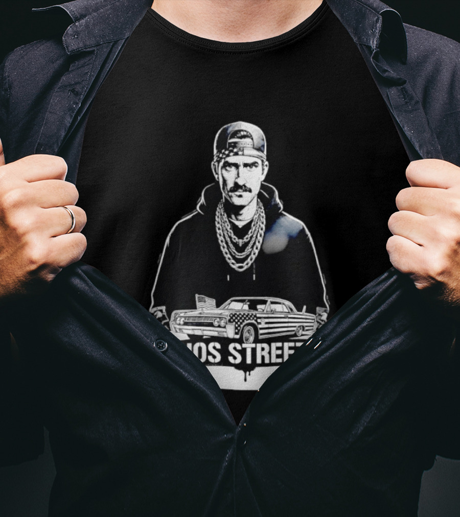 Whos Streets American Flag Car And Man Street Chain Hip Hop Culture T-Shirt