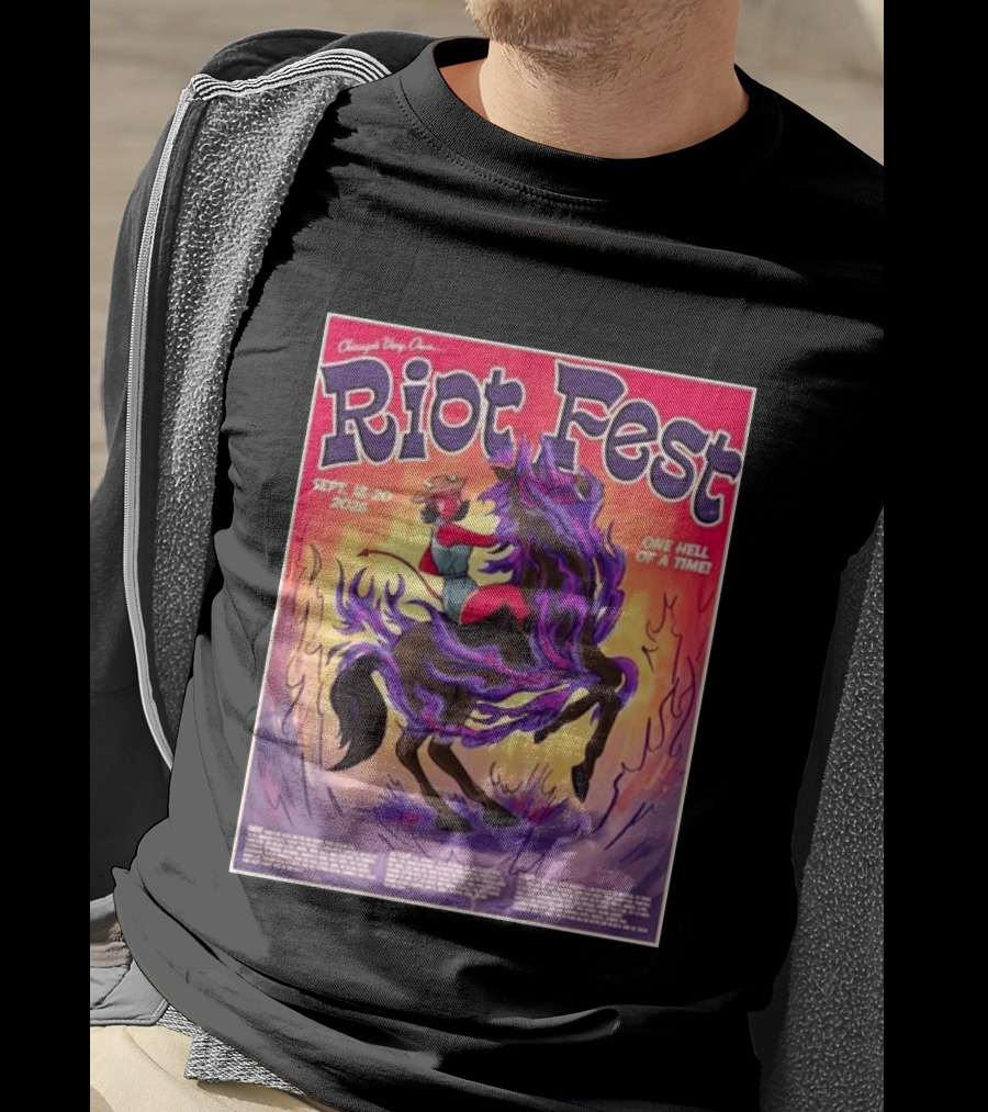 Chicago Douglass Park Riot Fest 2026 Devil Cowgirl Artwork September 18 20 One Hell Of A Time T-Shirt