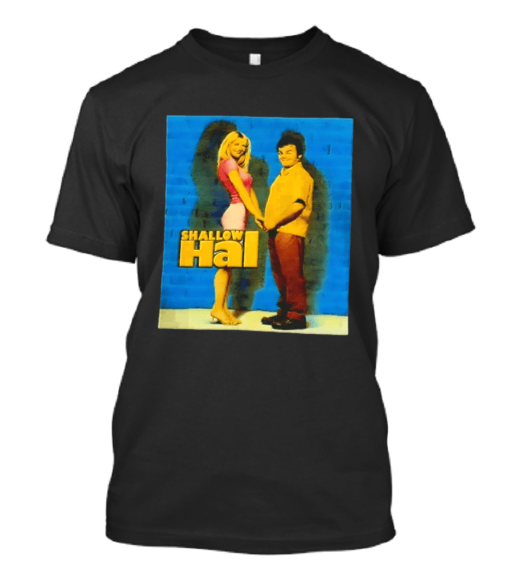 Shallow Hal Jack Black Gwyneth Paltrow Movie Blue Brick Wall T-Shirt