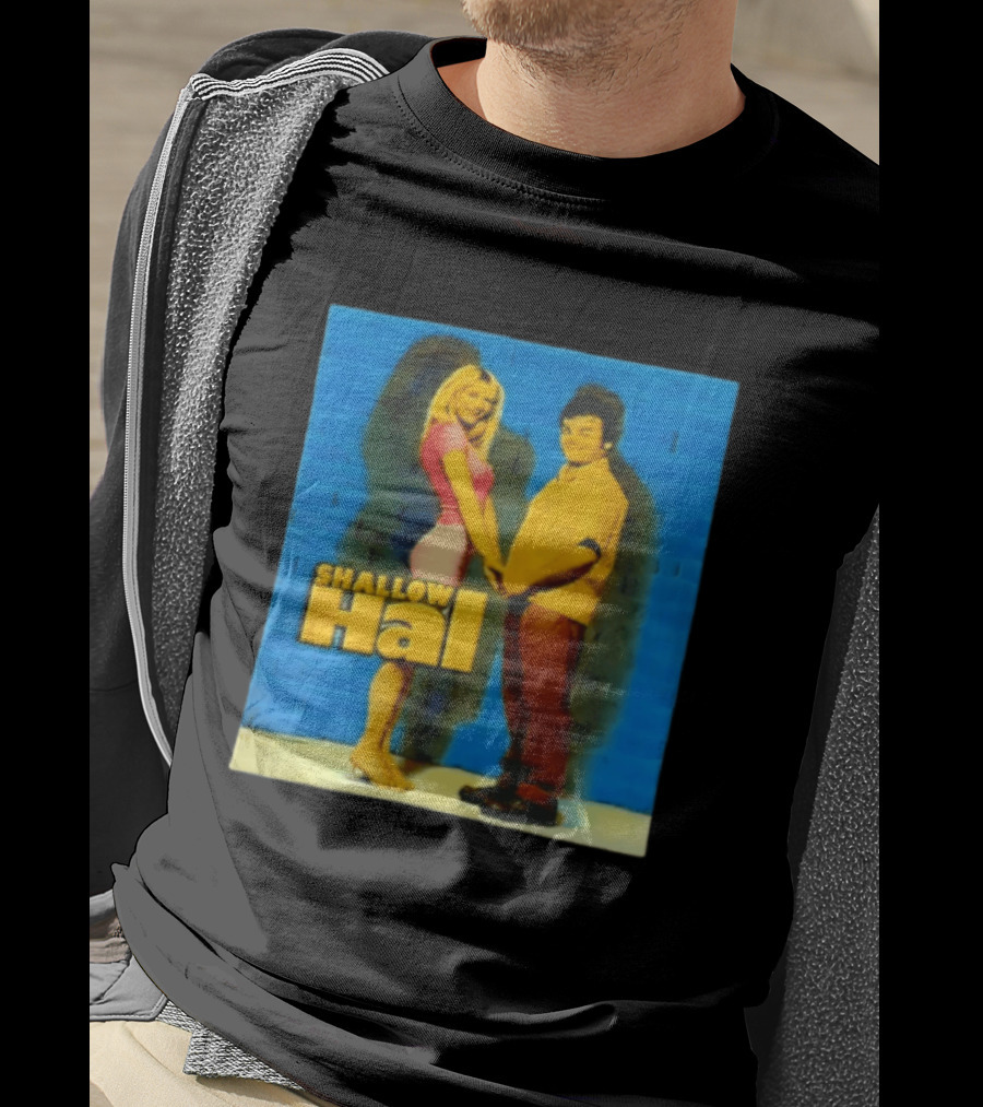 Shallow Hal Jack Black Gwyneth Paltrow Movie Blue Brick Wall T-Shirt