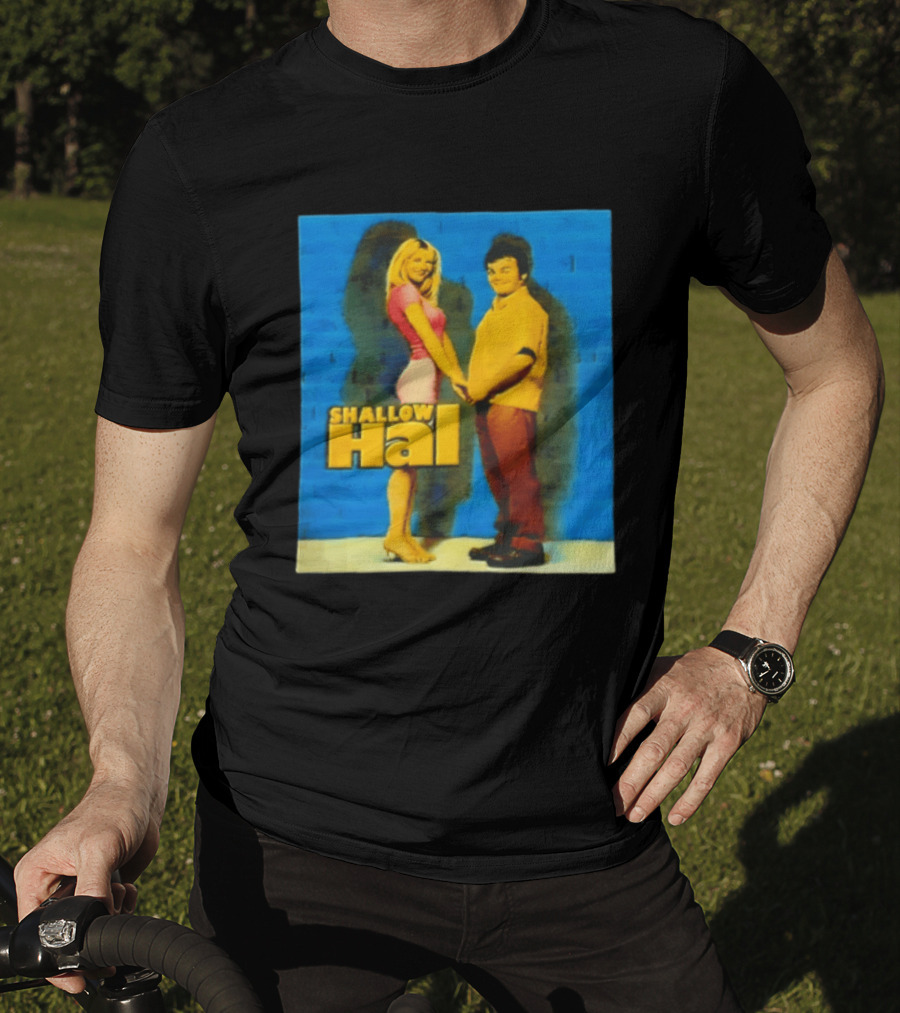 Shallow Hal Jack Black Gwyneth Paltrow Movie Blue Brick Wall T-Shirt
