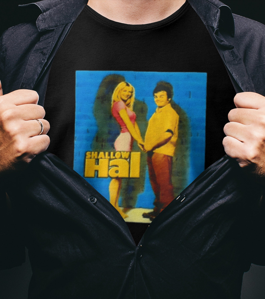 Shallow Hal Jack Black Gwyneth Paltrow Movie Blue Brick Wall T-Shirt