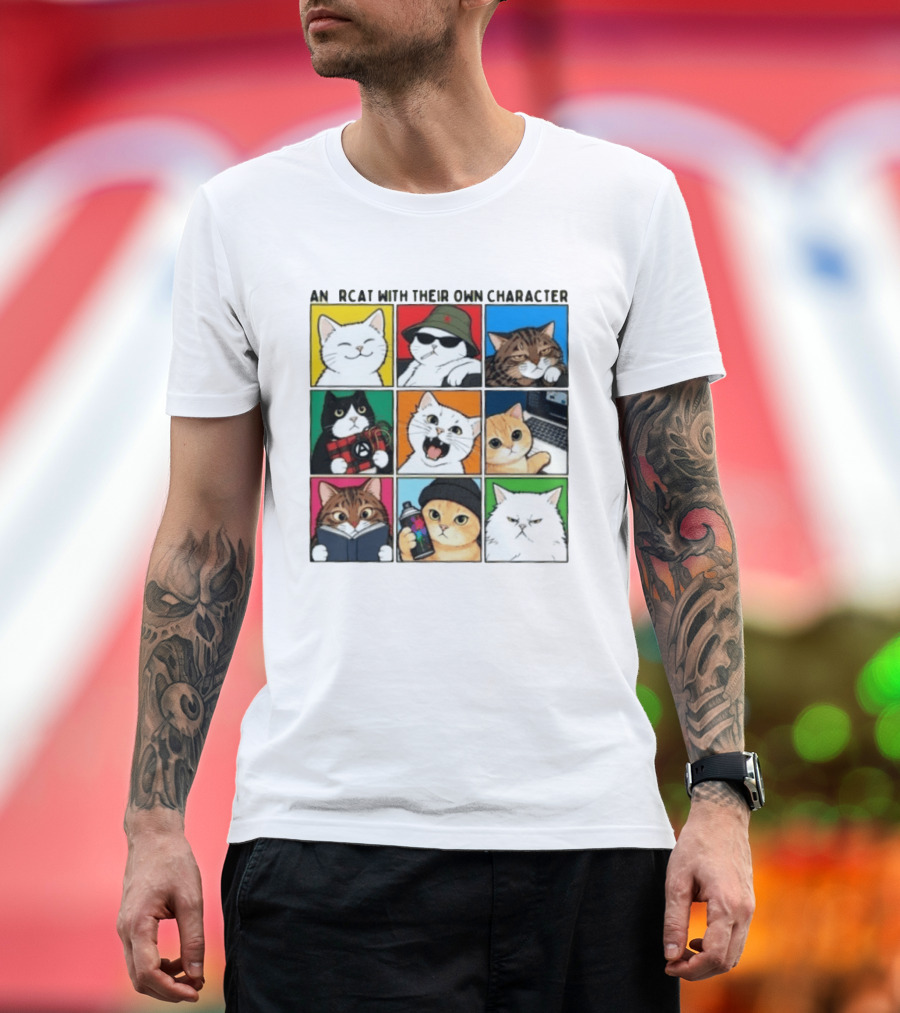 AN RCAT WITH THEIR OWN CHARACTER Cat Collage T-Shirt