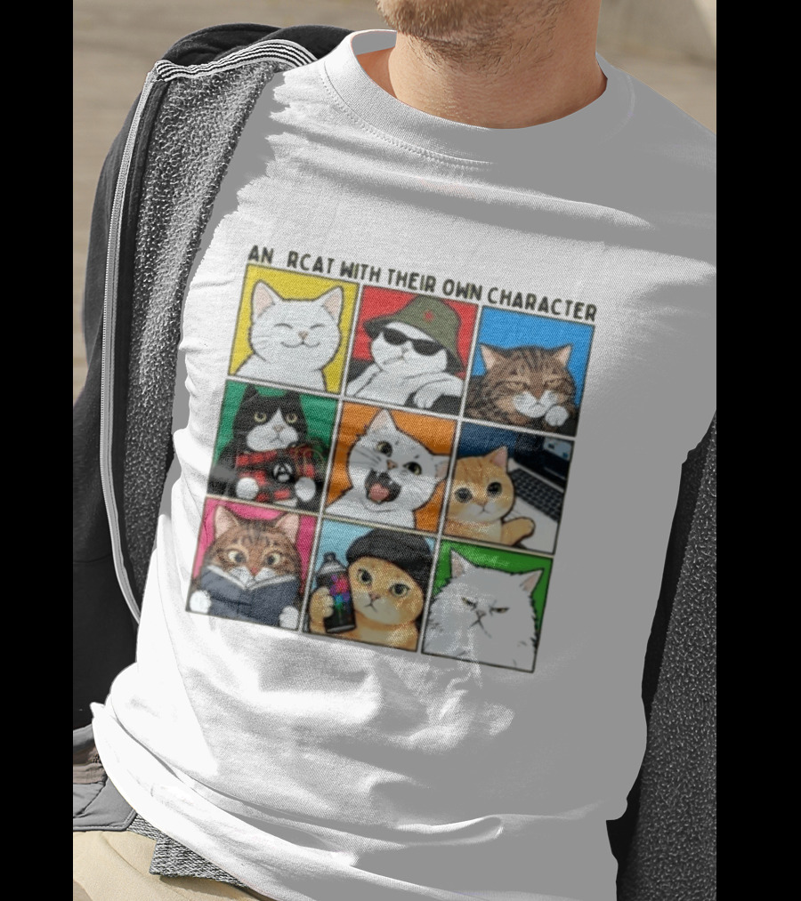 AN RCAT WITH THEIR OWN CHARACTER Cat Collage T-Shirt