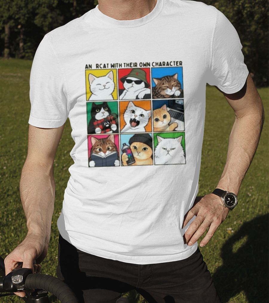 AN RCAT WITH THEIR OWN CHARACTER Cat Collage T-Shirt