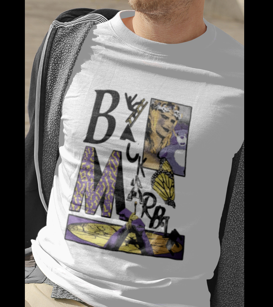 Black Marble Butterfly Tied Hands Woman Ladder T-Shirt
