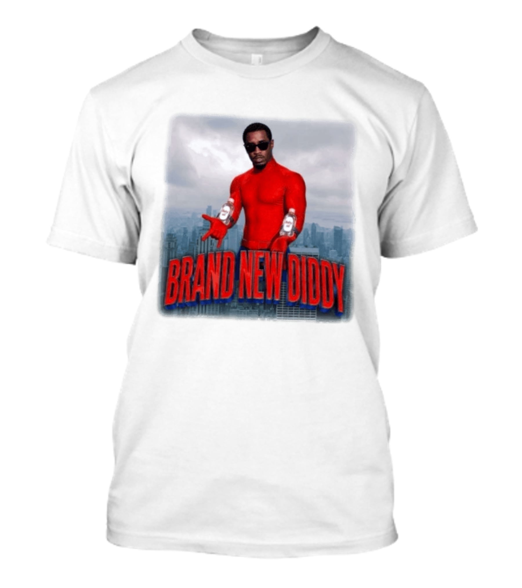 Brand New Diddy Red Outfit With Baby Oil Sean Combs City T-Shirt