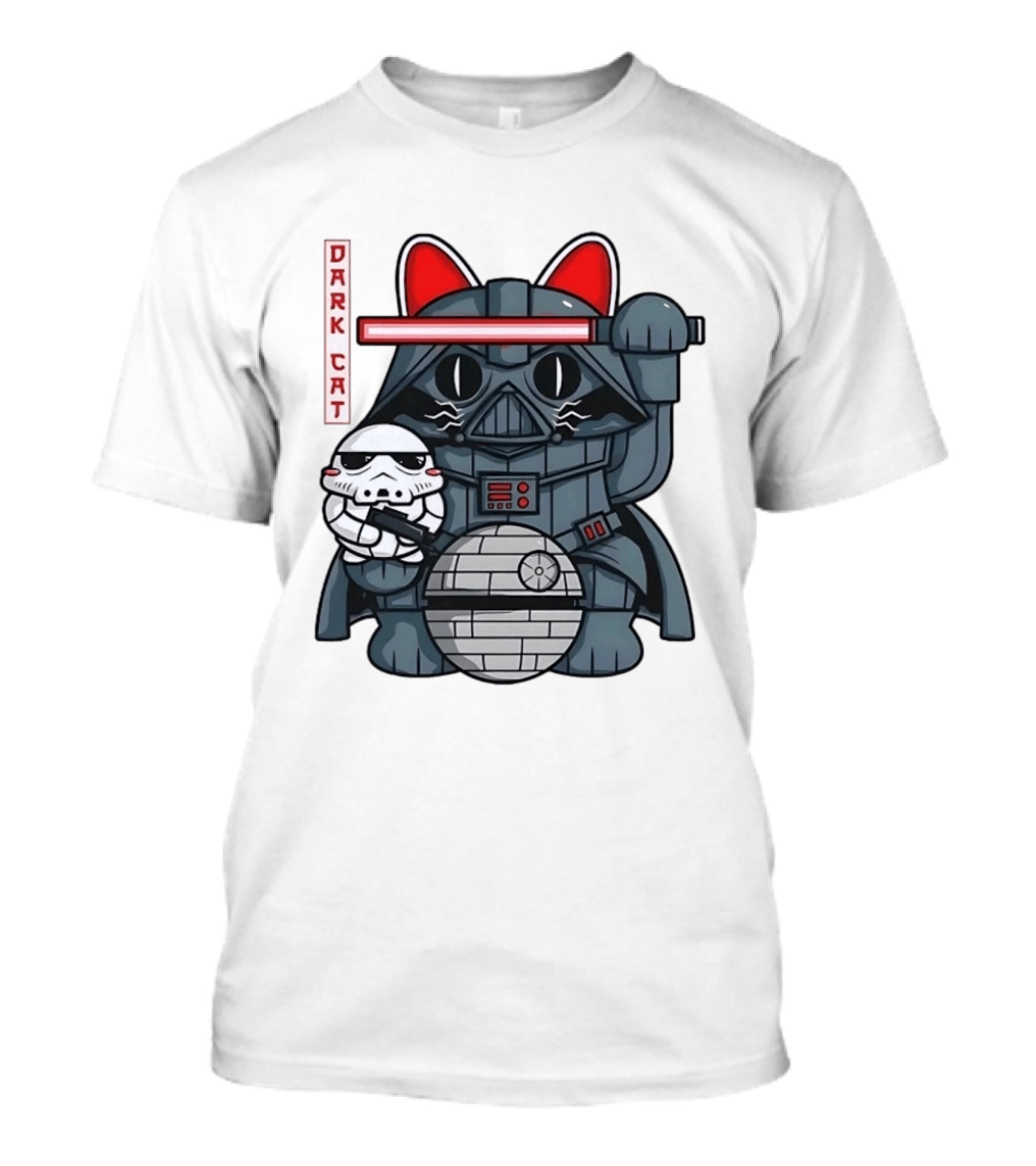 Dark Cat Vader Star Wars Cat Holding Stormtrooper Helmet T-Shirt