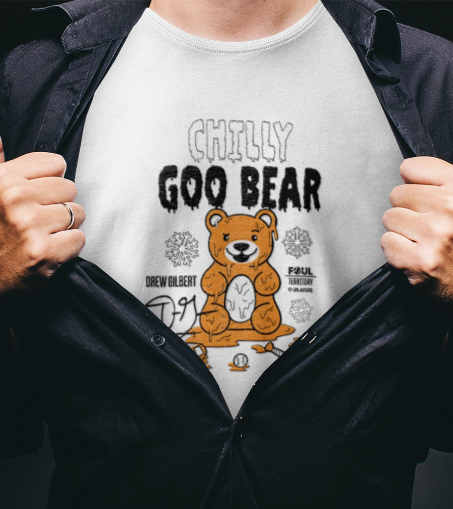 Drew Gilbert New York Mets Chilly Goo Bear Foul Territory MLB Players T-Shirt