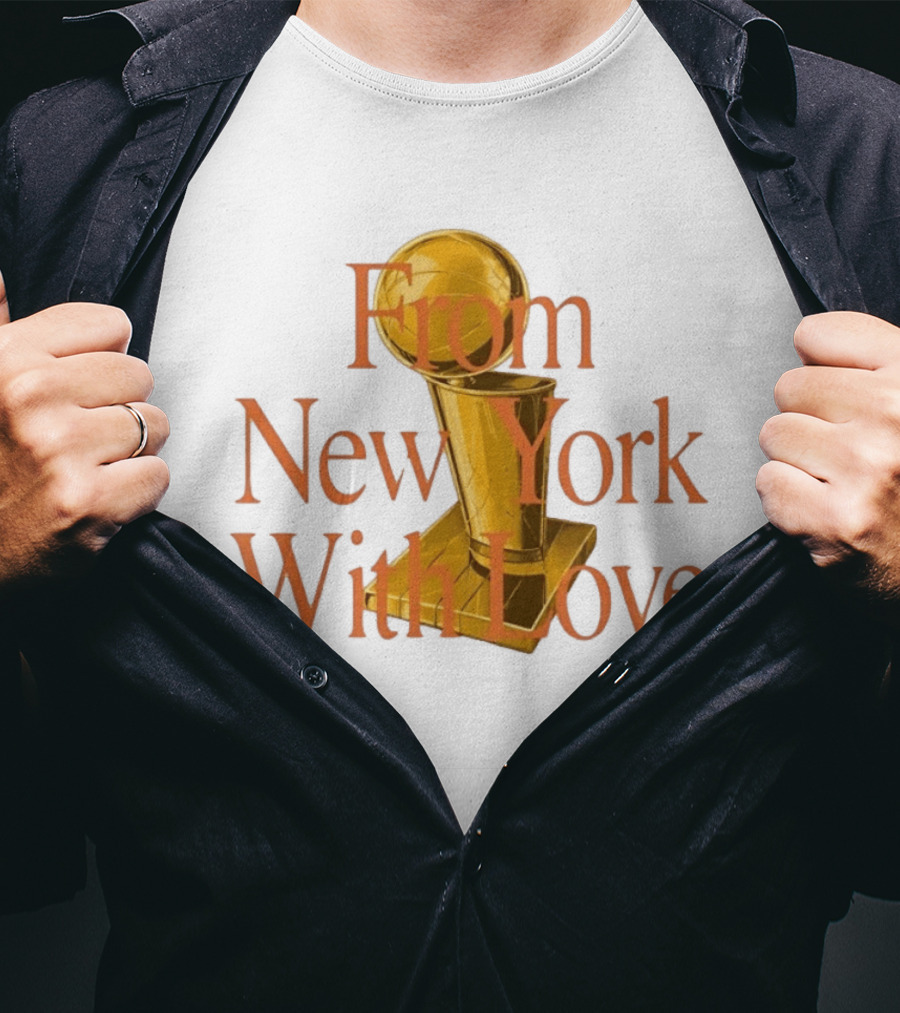 From New York With Love Bricks And Wood Basketball Trophy T-Shirt