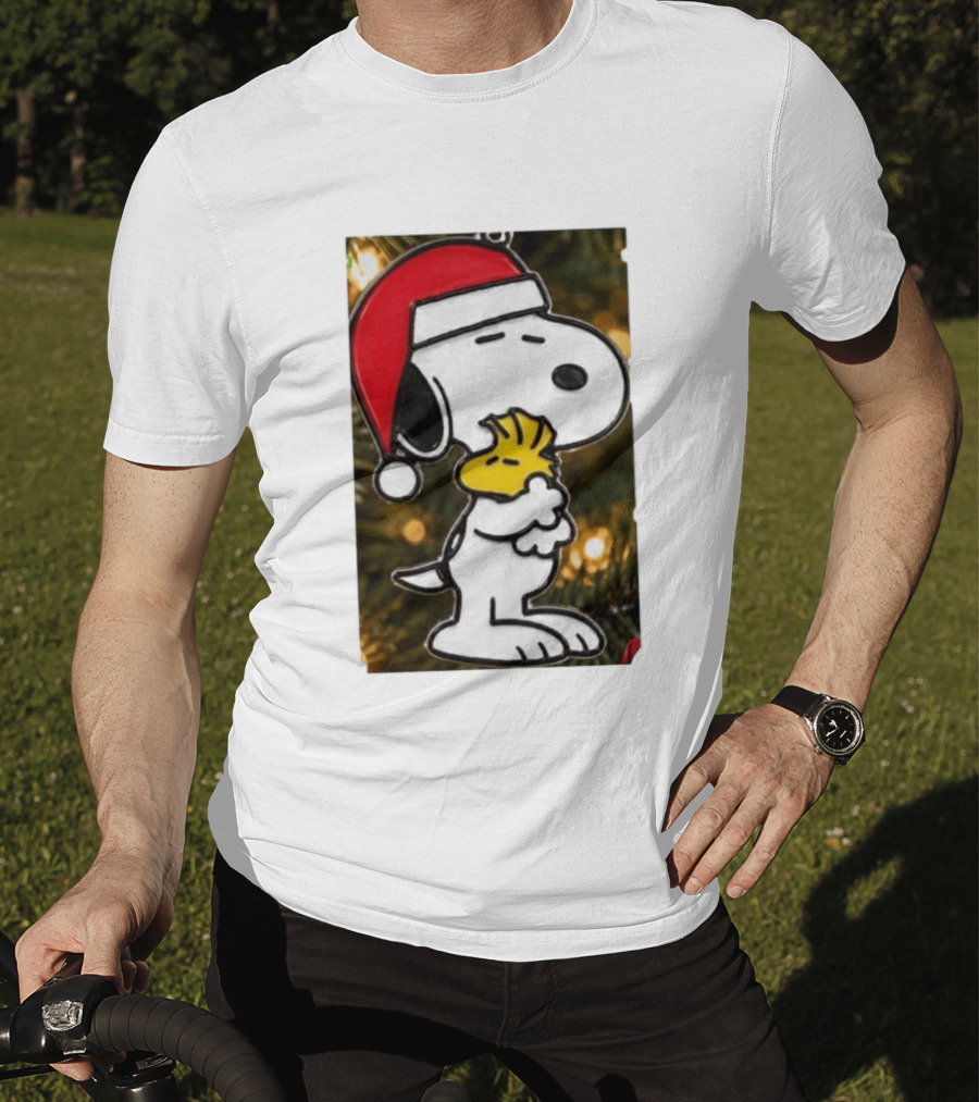 Snoopy Woodstock Christmas Hugging Best Holiday Gift Peanuts T-Shirt