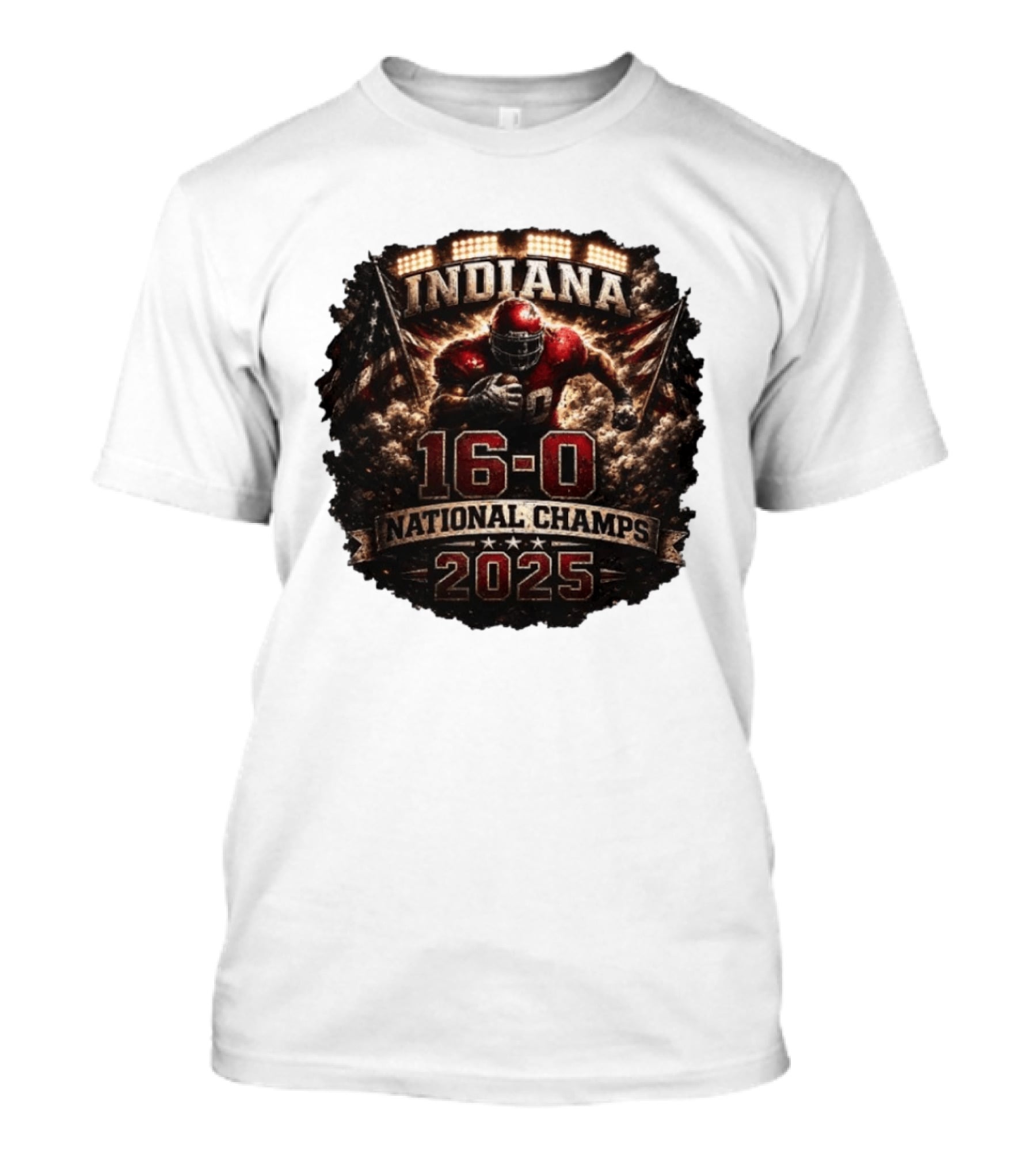 Indiana 16 0 National Champs 2025 Football Victory Celebration T-Shirt