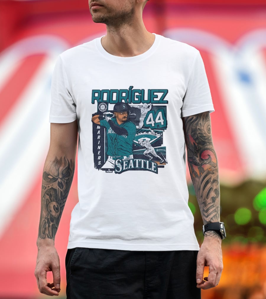 Rodríguez 44 Seattle Mariners Baseball Player T-Shirt