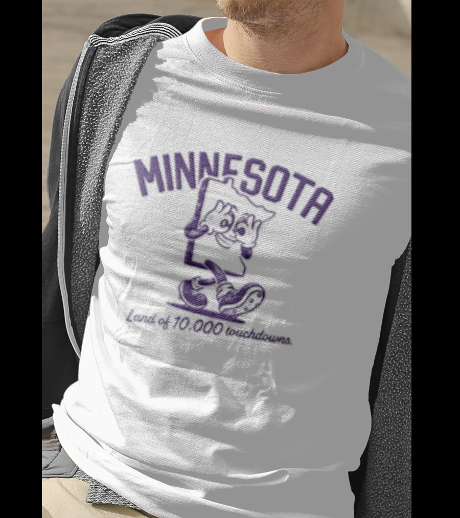 Minnesota Land Of 10000 Touchdowns Cartoon State Griddy Dance Football Cleats T-Shirt