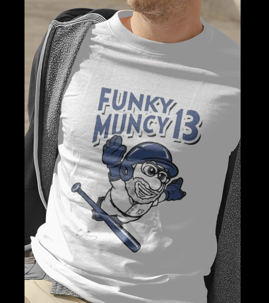 Funky Muncy 13 Max Los Angeles Dodgers Cartoon Baseball T-Shirt