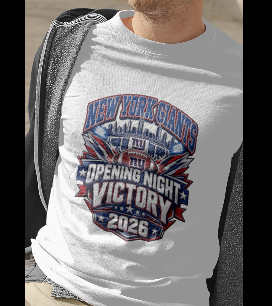 New York Giants 2026 Opening Night Victory Stadium Celebration T-Shirt
