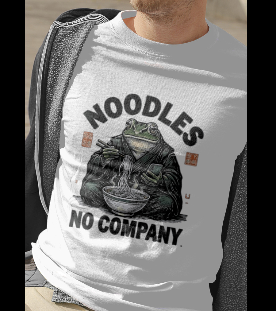Noodles No Company Frog Eating Ramen Japanese T-Shirt
