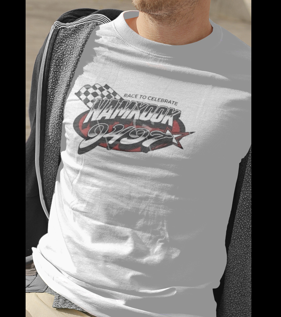 Race To Celebrate Namkook 9497 K Pop BTS Checkered Flag Star T-Shirt